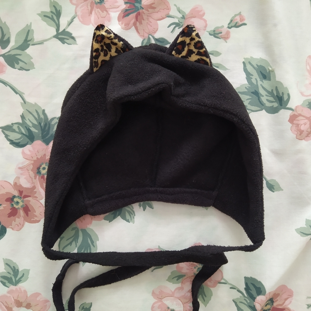 NWOT Black Fleece Cat Ears Hat Winter Toque